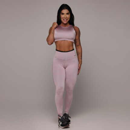 CONJUNTO LEGGING BICOLOR E TOP VERSALHES BLACKOUT GLOSS ROSÊ